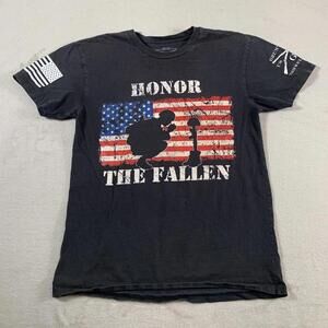 Grunt Style Honor The‎ Fallen Shirt Mens Small American Flag Patriotic Military